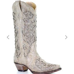 Corral Woman’s Glutter Inlay and Crystal Wedding Boots size 10